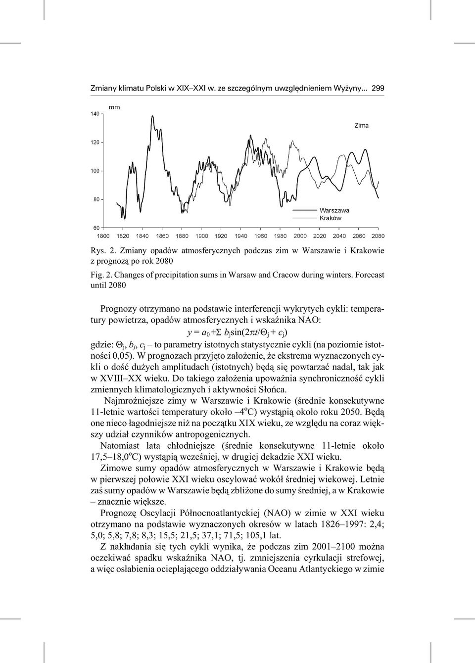 t/ j + c j ) gdzie: j, b j, c j to pa ra me try isto t nych sta ty sty cz nie cy kli (na po zio mie isto t - noœci 0,05).