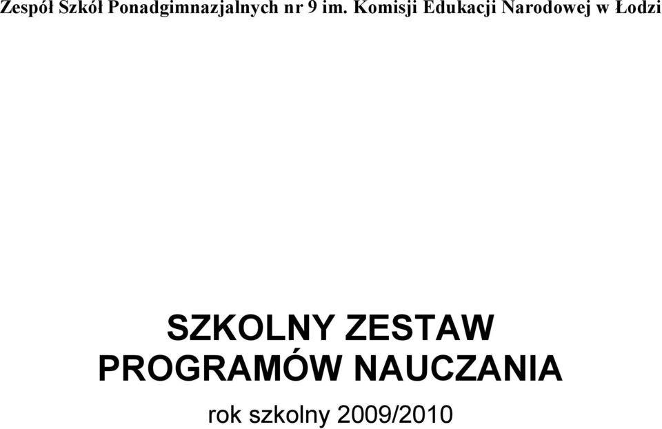 PROGRAMÓW