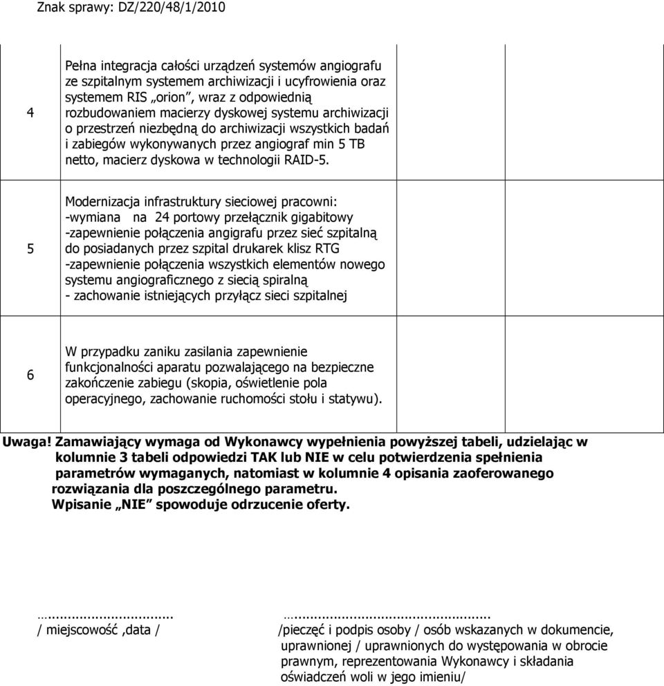 Modernizacja infrastruktury sieciowej pracowni: -wymiana na portowy przełącznik gigabitowy -zapewnienie połączenia angigrafu przez sieć szpitalną do posiadanych przez szpital drukarek klisz RTG