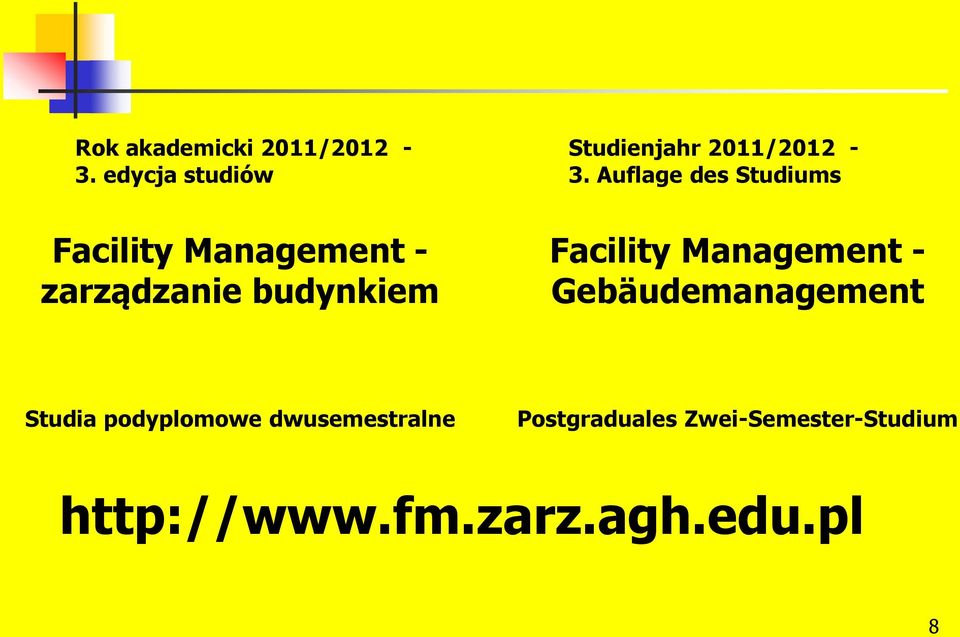 Facility Management - Gebäudemanagement Studia podyplomowe