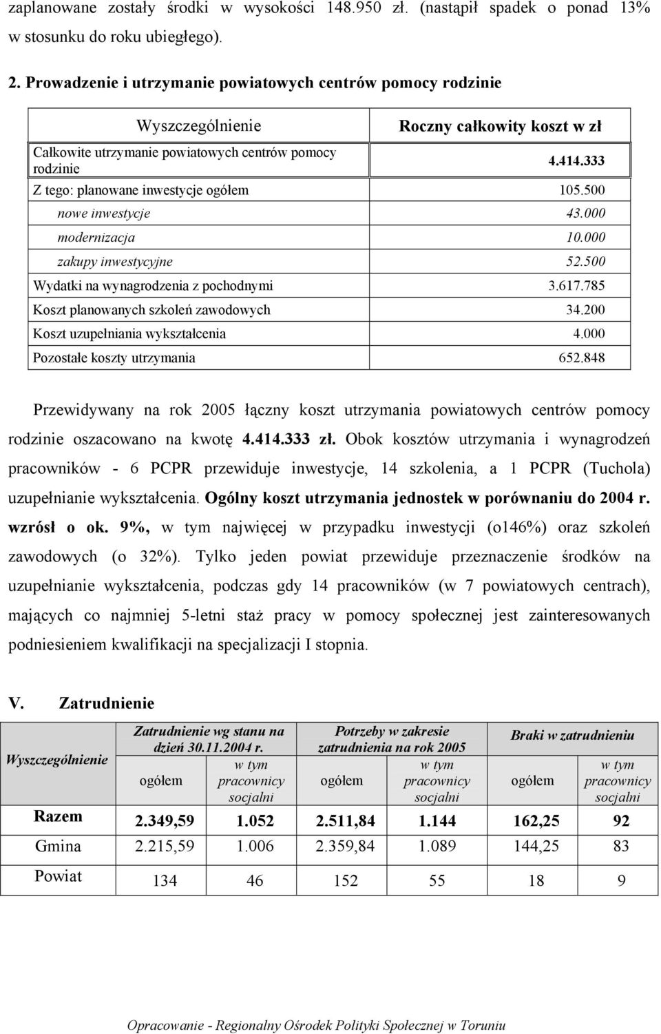 333 Z tego: planowane inwestycje ogółem 105.500 nowe inwestycje 43.000 modernizacja 10.000 zakupy inwestycyjne 52.500 Wydatki na wynagrodzenia z pochodnymi 3.617.