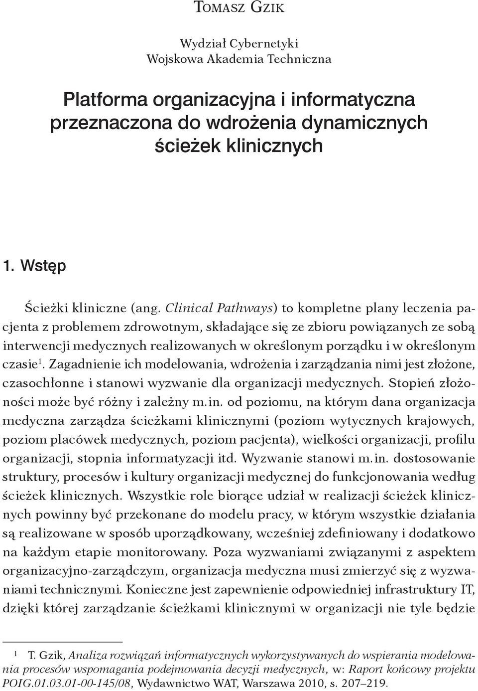 Ws t ę p Ścieżki kliniczne (ang.