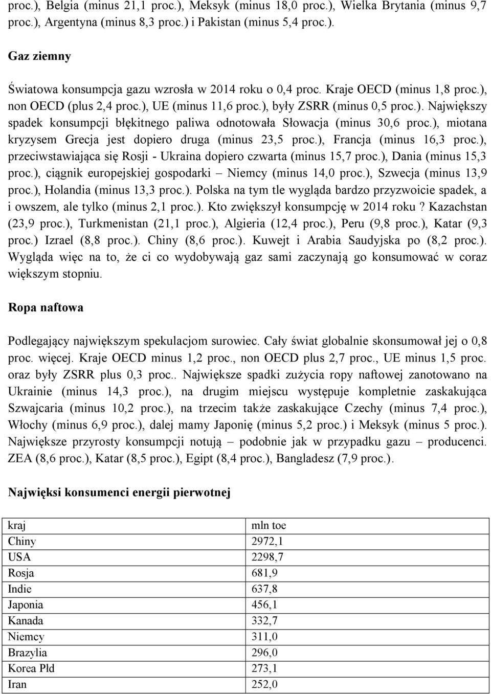 ), miotana kryzysem Grecja jest dopiero druga (minus 23,5 proc.), Francja (minus 16,3 proc.), przeciwstawiająca się Rosji - Ukraina dopiero czwarta (minus 15,7 proc.), Dania (minus 15,3 proc.