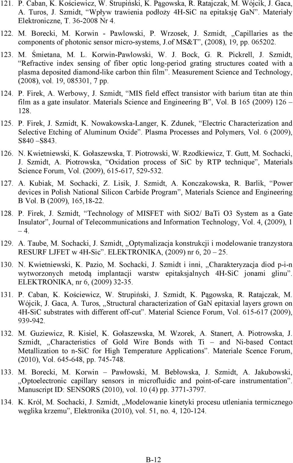 Korwin-Pawlowski, W. J. Bock, G. R. Pickrell, J. Szmidt, Refractive index sensing of fiber optic long-period grating structures coated with a plasma deposited diamond-like carbon thin film.