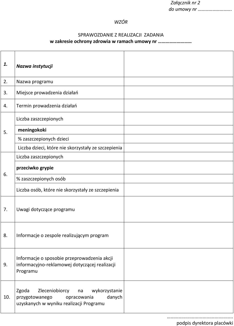 meningokoki % zaszczepionych dzieci Liczba dzieci, które nie skorzystały ze szczepienia Liczba zaszczepionych przeciwko grypie % zaszczepionych osób Liczba osób, które nie skorzystały ze