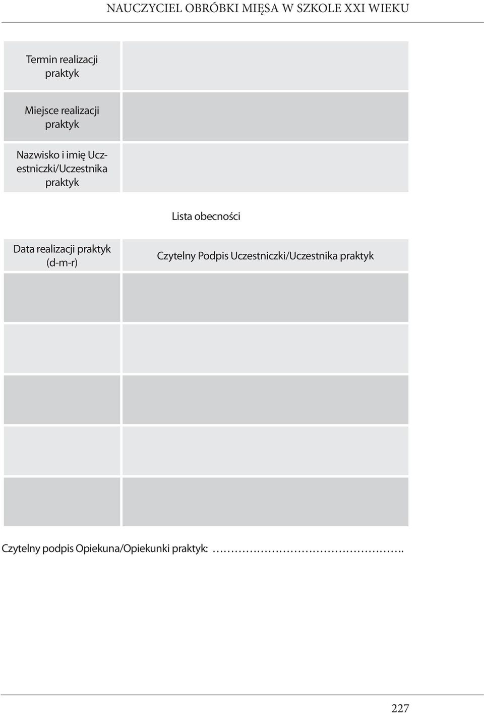 Uczestniczki/Uczestnika Lista obecności Data realizacji