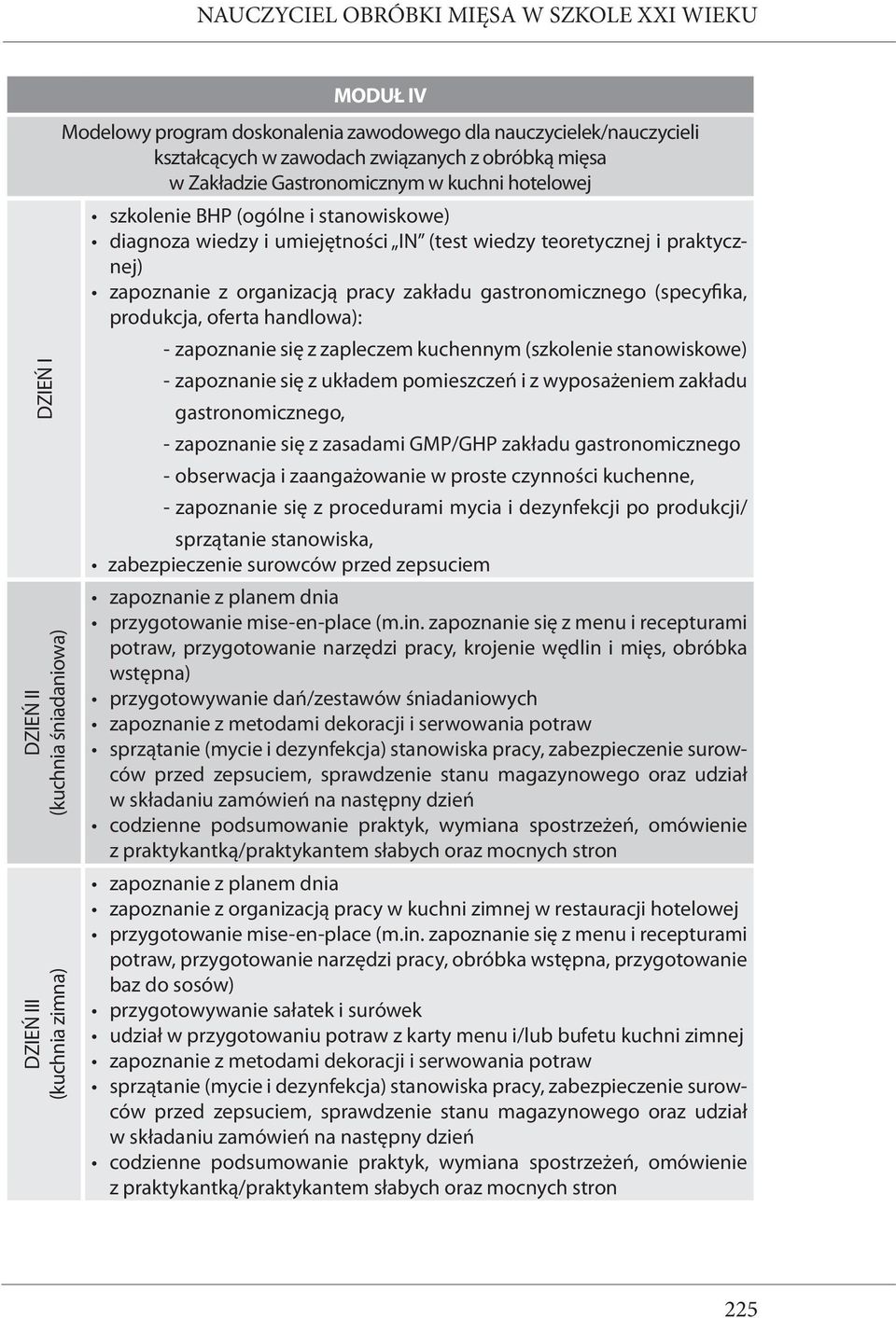 zapoznanie z organizacją pracy zakładu gastronomicznego (specyfika, prukcja, oferta handlowa): - zapoznanie się z zapleczem kuchennym (szkolenie stanowiskowe) - zapoznanie się z układem pomieszczeń i