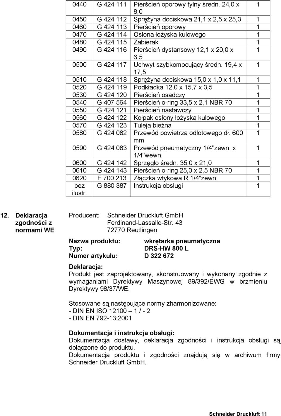 dystansowy 12,1 x 20,0 x 1 6,5 0500 G 424 117 Uchwyt szybkomocujący średn.