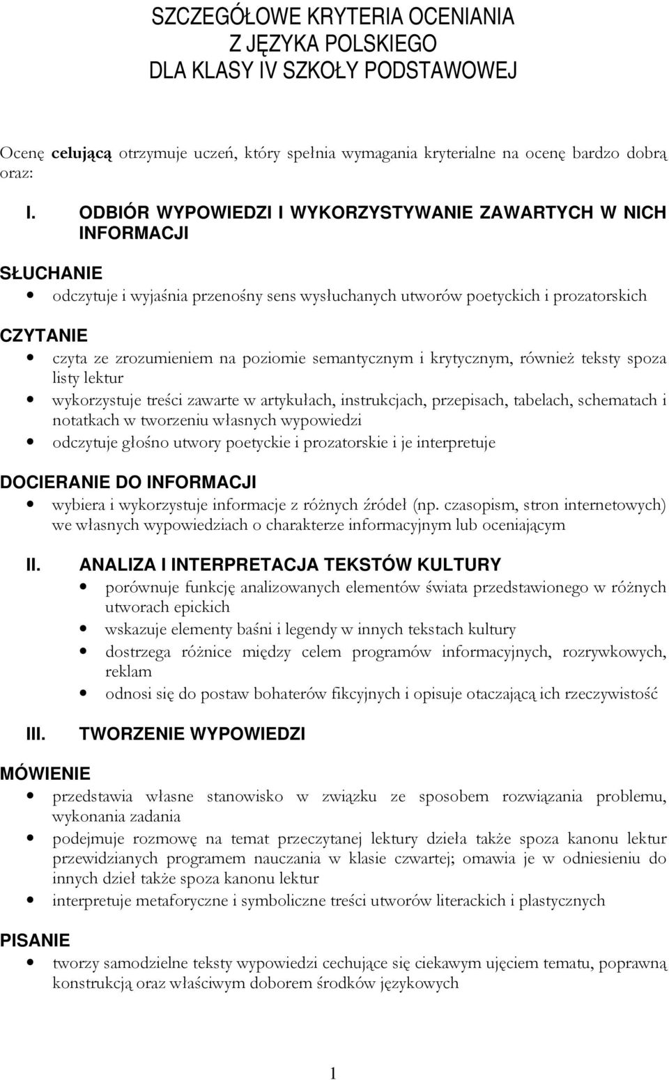 poziomie semantycznym i krytycznym, również teksty spoza listy lektur wykorzystuje treści zawarte w artykułach, instrukcjach, przepisach, tabelach, schematach i notatkach w tworzeniu własnych