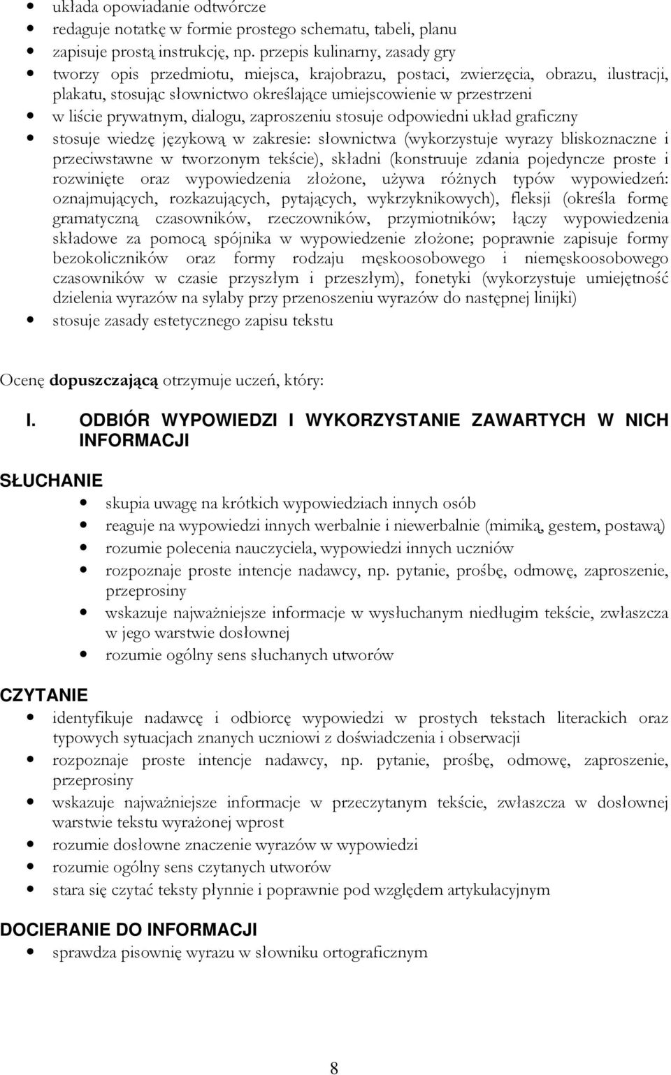 prywatnym, dialogu, zaproszeniu stosuje odpowiedni układ graficzny stosuje wiedzę językową w zakresie: słownictwa (wykorzystuje wyrazy bliskoznaczne i przeciwstawne w tworzonym tekście), składni