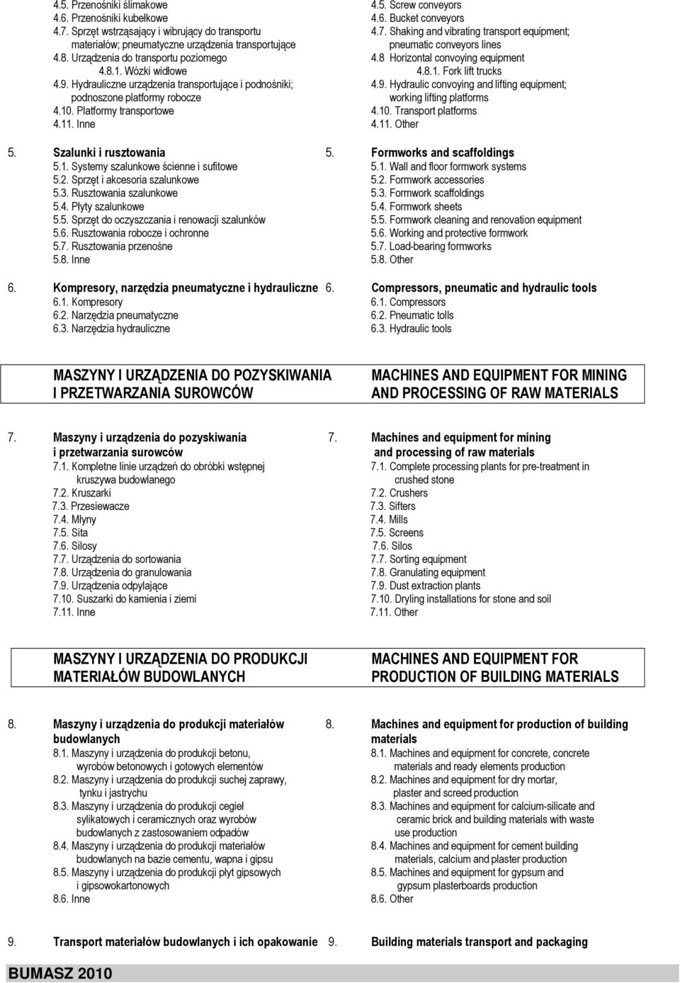 Urządzenia do transportu poziomego 4.8 Horizontal convoying equipment 4.8.1. Wózki widłowe 4.8.1. Fork lift trucks 4.9.