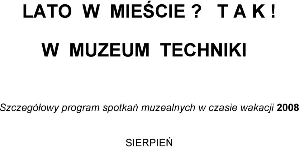 Szczegółowy program spotkań