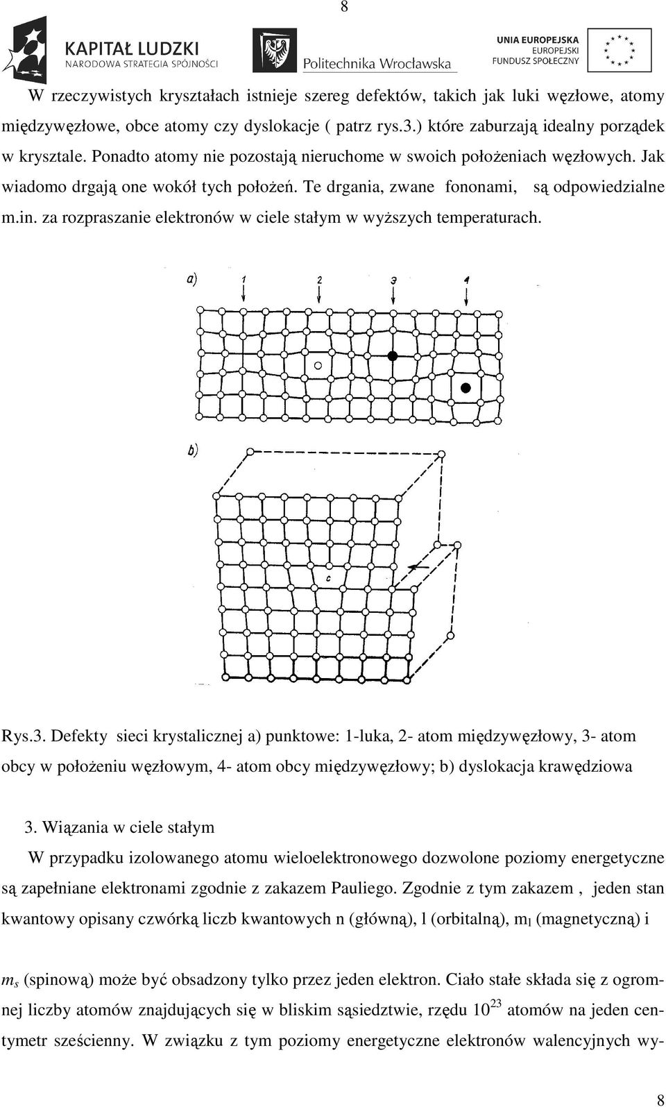 za rozpraszanie elektronów w ciele stałym w wyŝszych temperaturach. Rys.3.