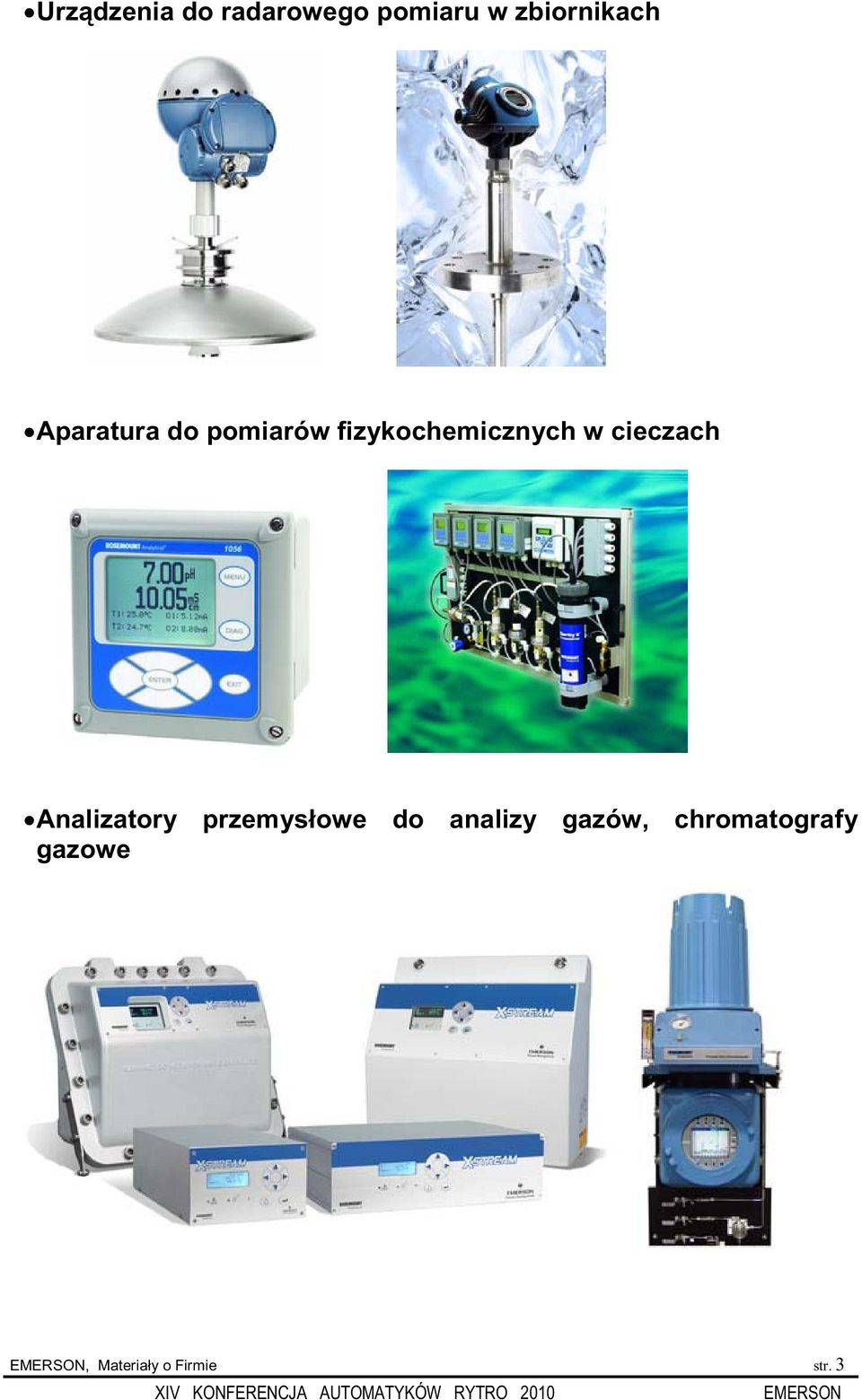 przemysłowe do analizy gazów, chromatografy gazowe EMERSON,