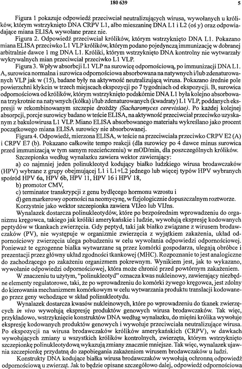 Pokazano miana ELISA przeciwko L 1 VLP królików, którym podano pojedynczą immunizację w dobranej arbitralnie dawce 1 mg DNA L 1.