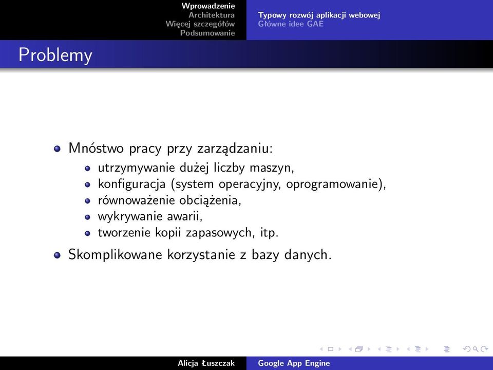 operacyjny, oprogramowanie), równoważenie obciążenia, wykrywanie awarii,