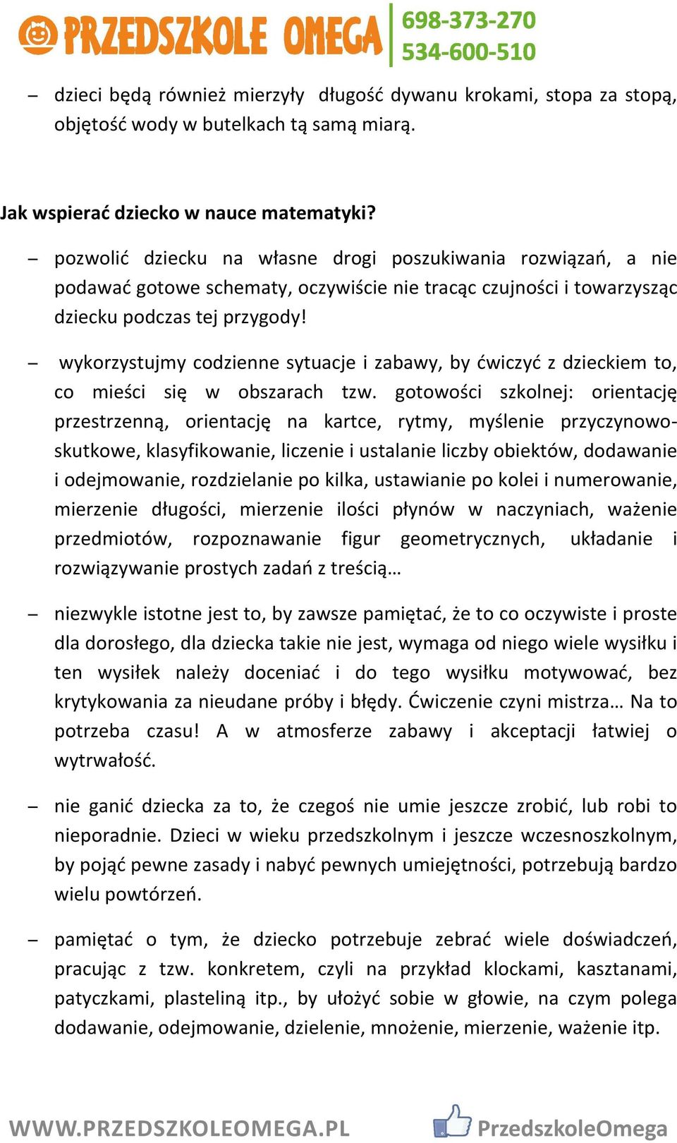 wykorzystujmy codzienne sytuacje i zabawy, by ćwiczyć z dzieckiem to, co mieści się w obszarach tzw.