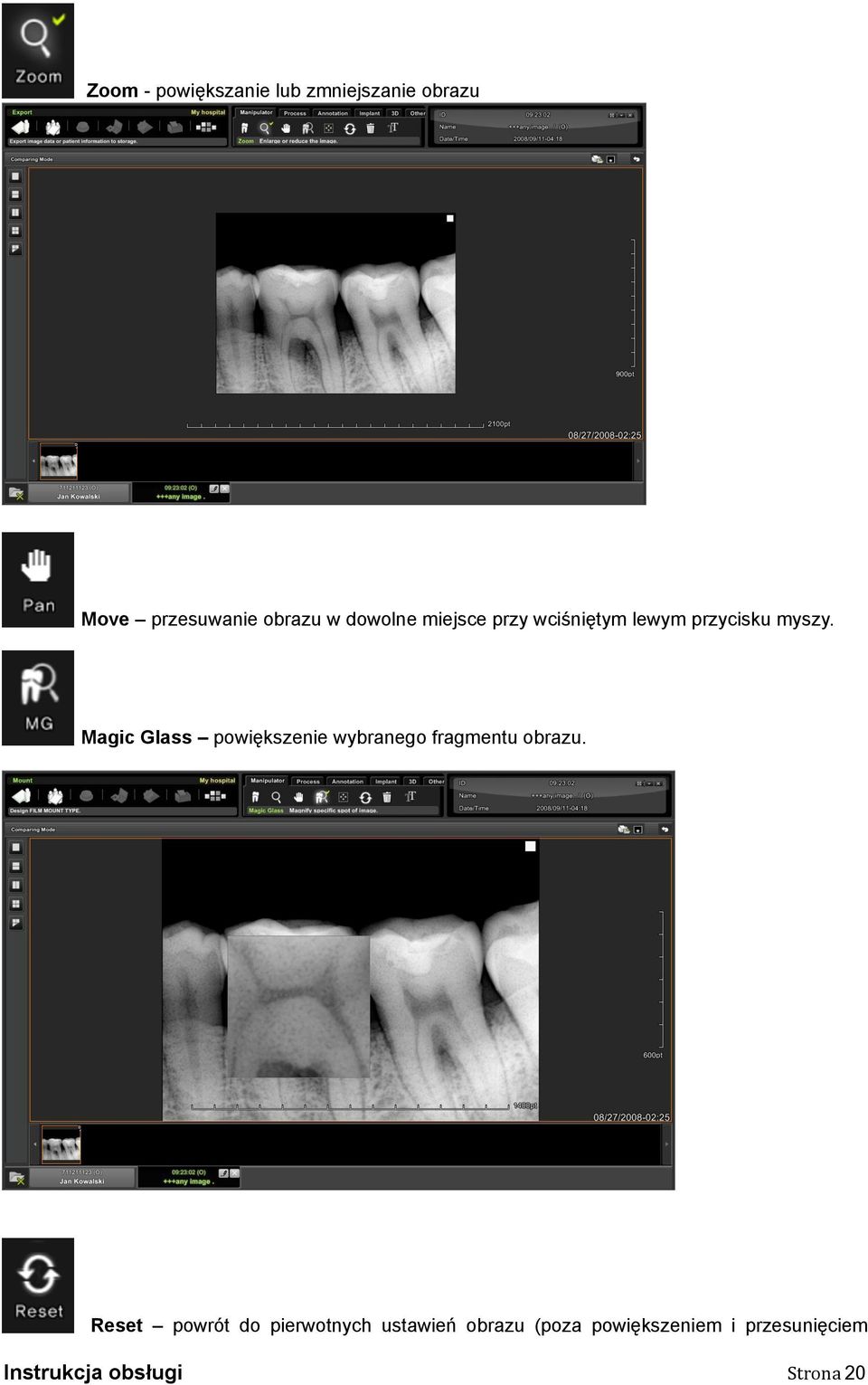 Magic Glass powiększenie wybranego fragmentu obrazu.