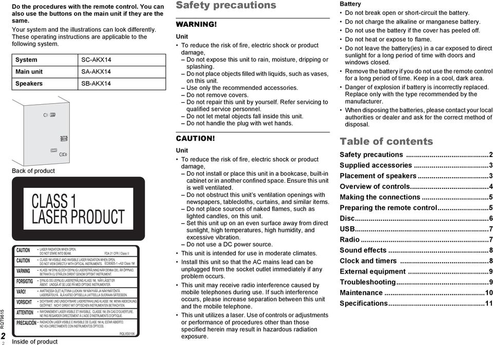 Unit To reduce the risk of fire, electric shock or product damage, Do not expose this unit to rain, moisture, dripping or splashing.