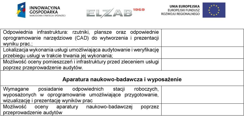 infrastruktury przed zleceniem usługi poprzez przeprowadzenie audytów.