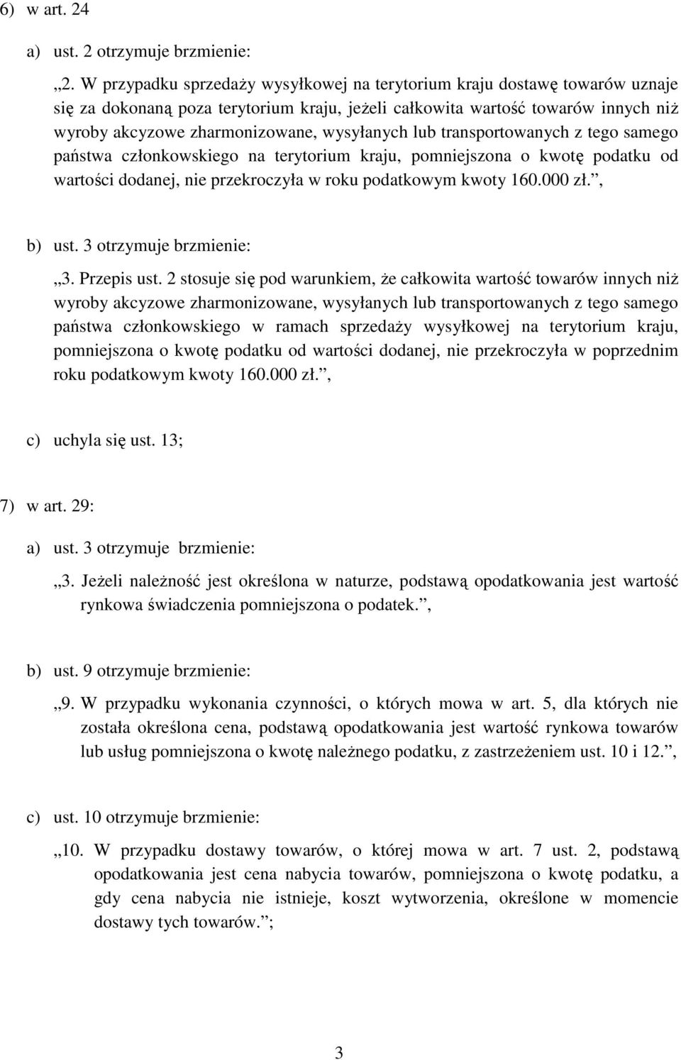 wysyłanych lub transportowanych z tego samego państwa członkowskiego na terytorium kraju, pomniejszona o kwotę podatku od wartości dodanej, nie przekroczyła w roku podatkowym kwoty 160.000 zł.