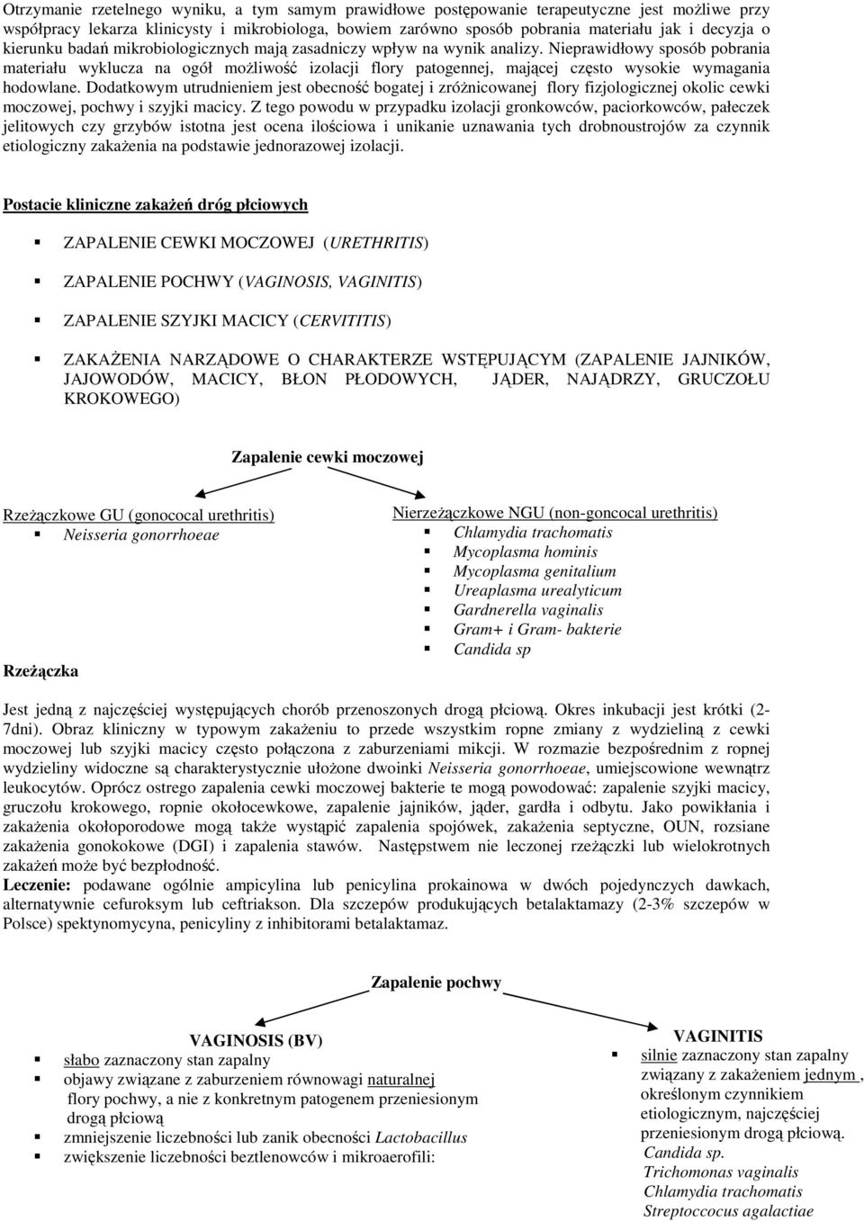 Nieprawidłowy sposób pobrania materiału wyklucza na ogół moŝliwość izolacji flory patogennej, mającej często wysokie wymagania hodowlane.