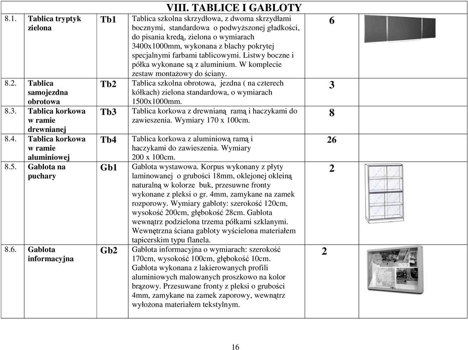 TABLICE I GABLOTY Tablica szkolna skrzydłowa, z dwoma skrzydłami bocznymi, standardowa o podwyższonej gładkości, do pisania kredą, zielona o wymiarach 3400x000mm, wykonana z blachy pokrytej