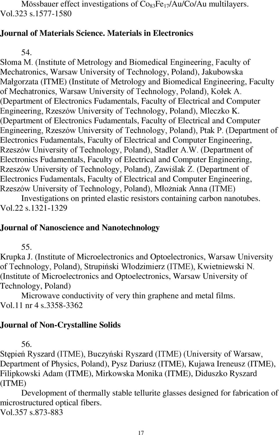 Faculty of Mechatronics, Warsaw University of Technology, Poland), Kołek A.