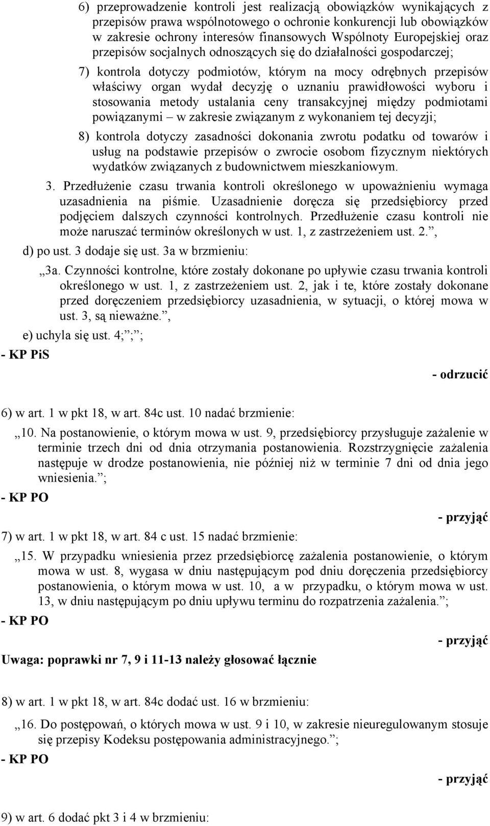 stosowania metody ustalania ceny transakcyjnej między podmiotami powizanymi w zakresie zwizanym z wykonaniem tej decyzji; 8) kontrola dotyczy zasadności dokonania zwrotu podatku od towarów i usug na