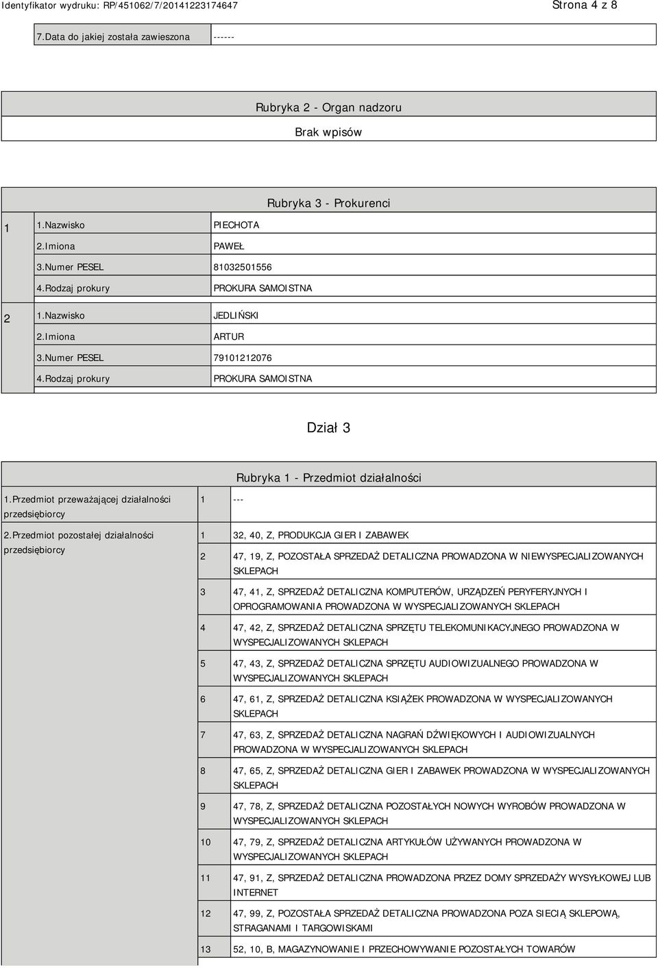 Przedmiot przeważającej działalności przedsiębiorcy 2.