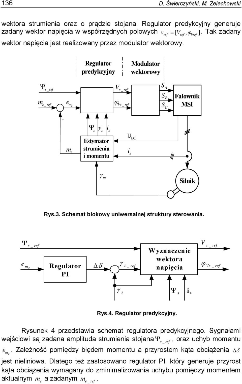 Rgulator prdykcyjny Modulator wktorowy Ψ _rf m _ rf m V _ rf ϕ V _ rf S A S B S C Falownik MSI - Ψ γ i m Etymator truminia i momntu U DC i γ m Silnik Ry.3. Schmat blokowy uniwralnj truktury trowania.