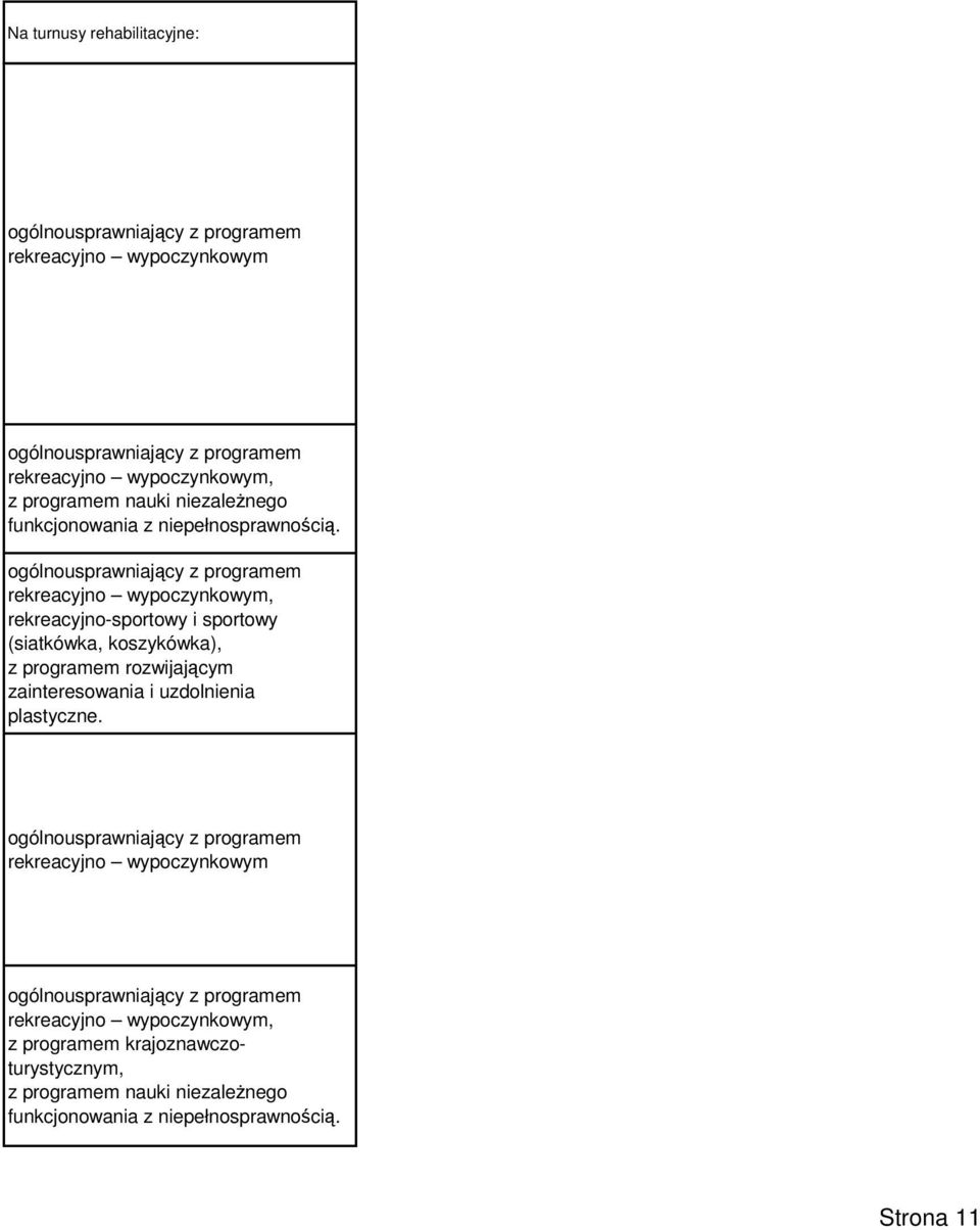 rekreacyjno-sportowy i sportowy (siatkówka, koszykówka), zainteresowania i