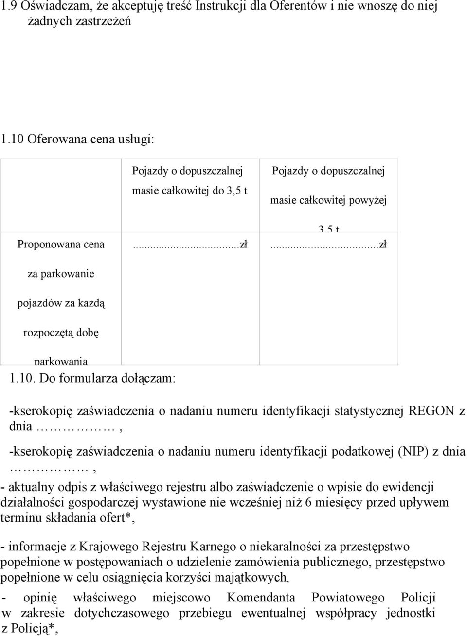 ..zł parkowania 1.10.