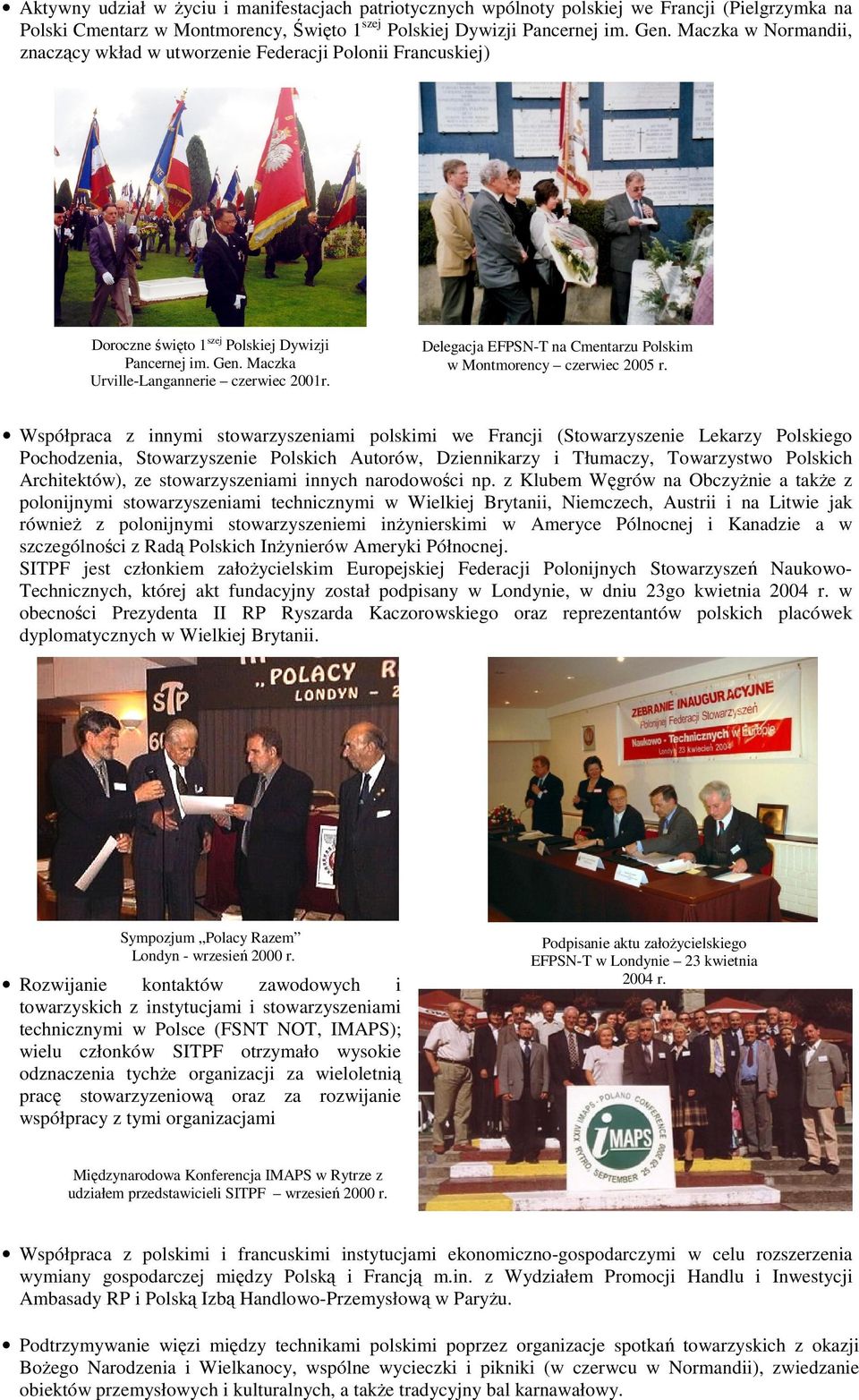 Delegacja EFPSN-T na Cmentarzu Polskim w Montmorency czerwiec 2005 r.