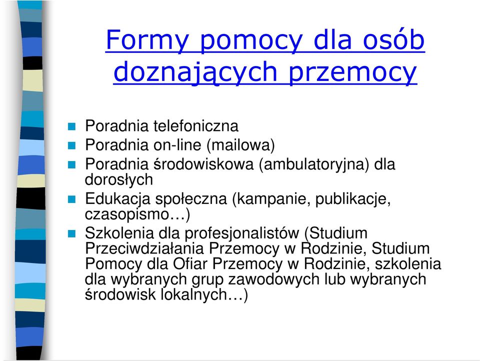 czasopismo ) Szkolenia dla profesjonalistów (Studium Przeciwdziałania Przemocy w Rodzinie, Studium