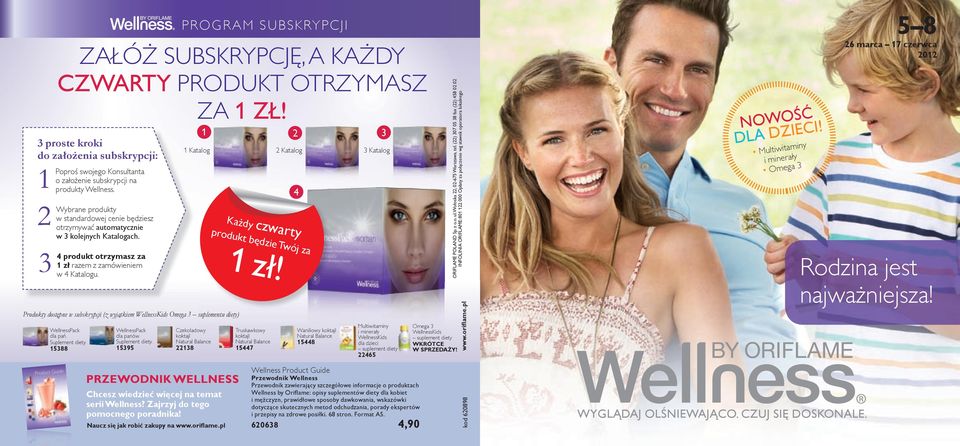 Produkty dostępne w subskrypcji (z wyjątkiem WellnessKids Omega 3 suplementu diety) WellnessPack dla pań. Suplement diety.