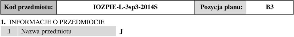 studiów II rok, III semestr 7 pecjalność - Jednostka prowadząca Instytut Ochrony Zdrowia 8 kierunek studiów Zakład Pielęgniarstwa 9 Liczba punktów CT 1 Imię i nazwisko nauczyciela (li), mgr Tomasz