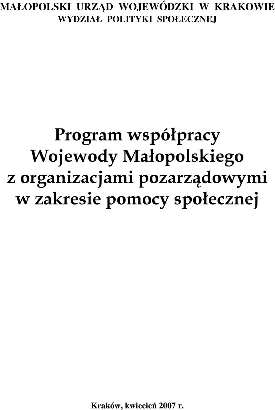 Małopolskiego z organizacjami pozarządowymi w