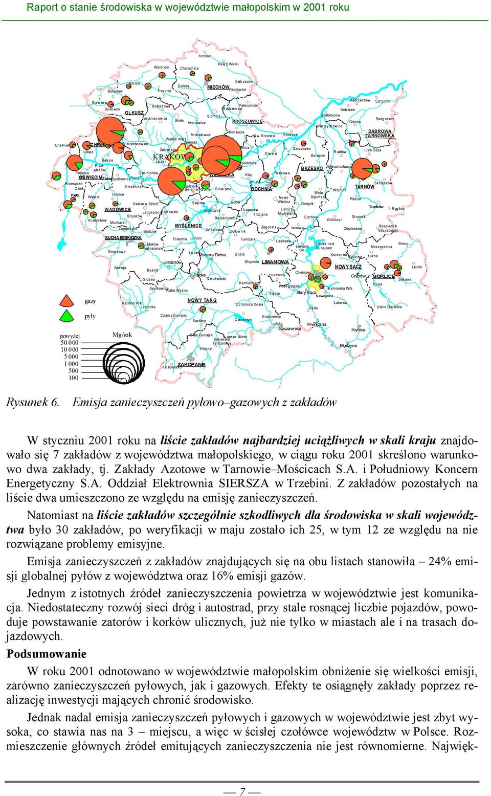 a Zaw oja OLKUSZ Krze szow ice Brzeźnica Kalwaria Zebrz. Lanckoron a Stryszów Zembrzyce SUCHA BESKIDZKA Mg/rok Je rzman owice C ze rnichów Budzów Maków Pod halański Bystra Sidzina Lip nica W lk.