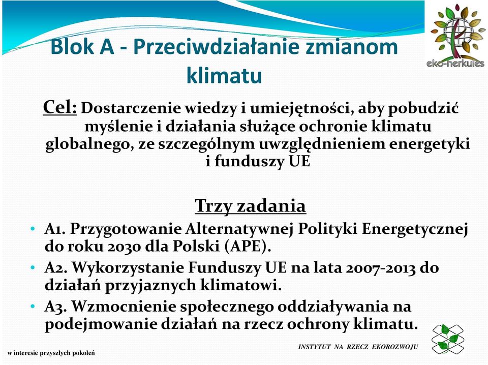 Przygotowanie Alternatywnej Polityki Energetycznej do roku 2030 dla Polski (APE). A2.
