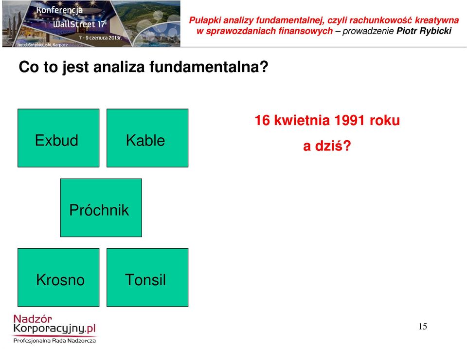 Exbud Kable 16 kwietnia