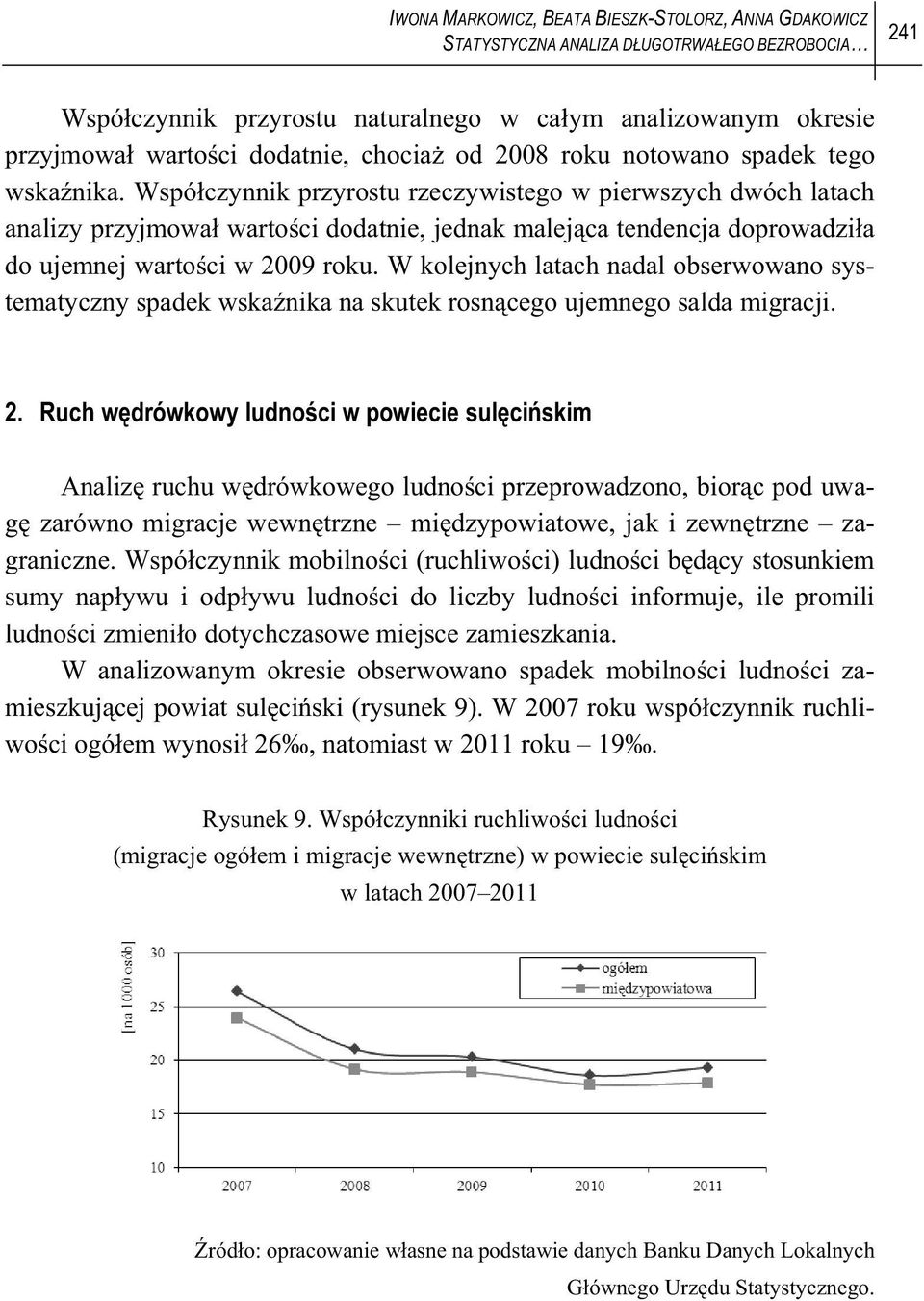 Wspó czynnik przyrostu rzeczywistego w pierwszych dwóch latach analizy przyjmowa warto ci dodatnie, jednak malej ca tendencja doprowadzi a do ujemnej warto ci w 2009 roku.