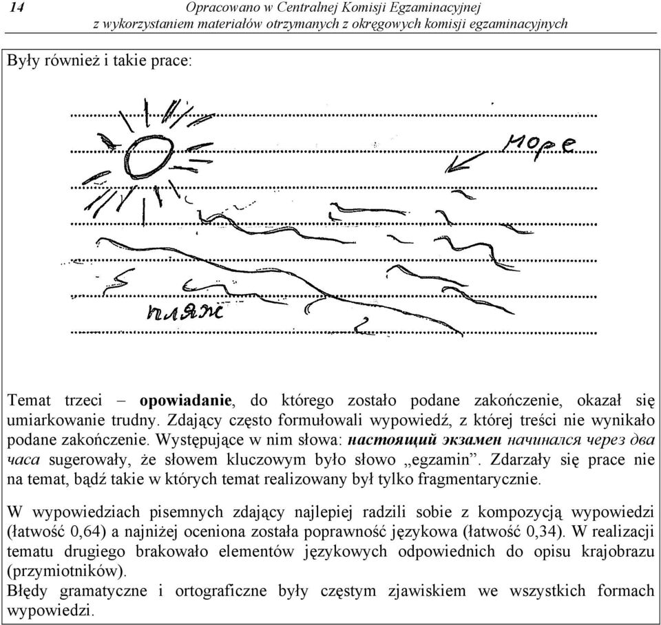 Występujące w nim słowa: настоящий экзамен начинался через два часа sugerowały, że słowem kluczowym było słowo egzamin.