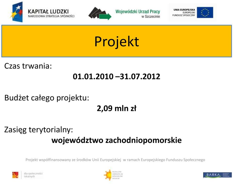 terytorialny: województwo zachodniopomorskie Projekt