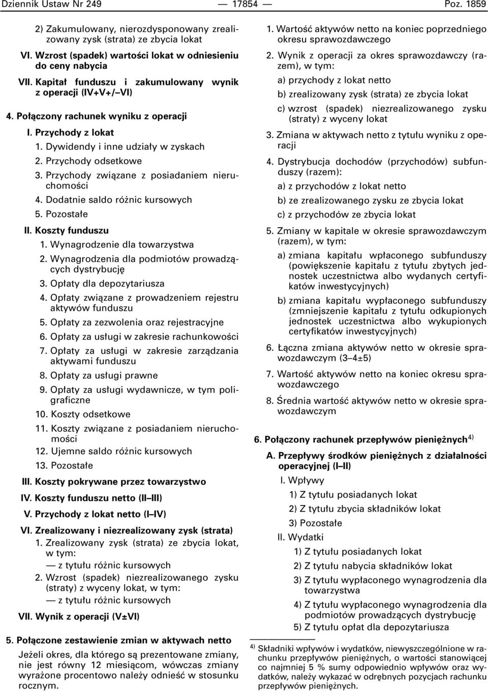 Przychody zwiàzane z posiadaniem nieruchomoêci 4. Dodatnie saldo ró nic kursowych 5. Pozosta e II. Koszty funduszu 1. Wynagrodzenie dla towarzystwa 2.