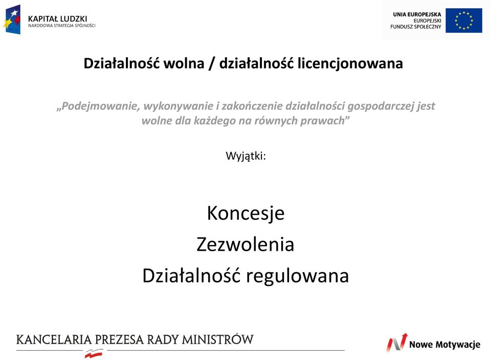 działalności gospodarczej jest wolne dla każdego na