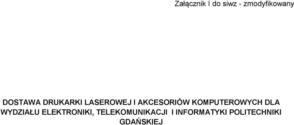 KOMPUTEROWYCH DLA WYDZIAŁU ELEKTRONIKI,