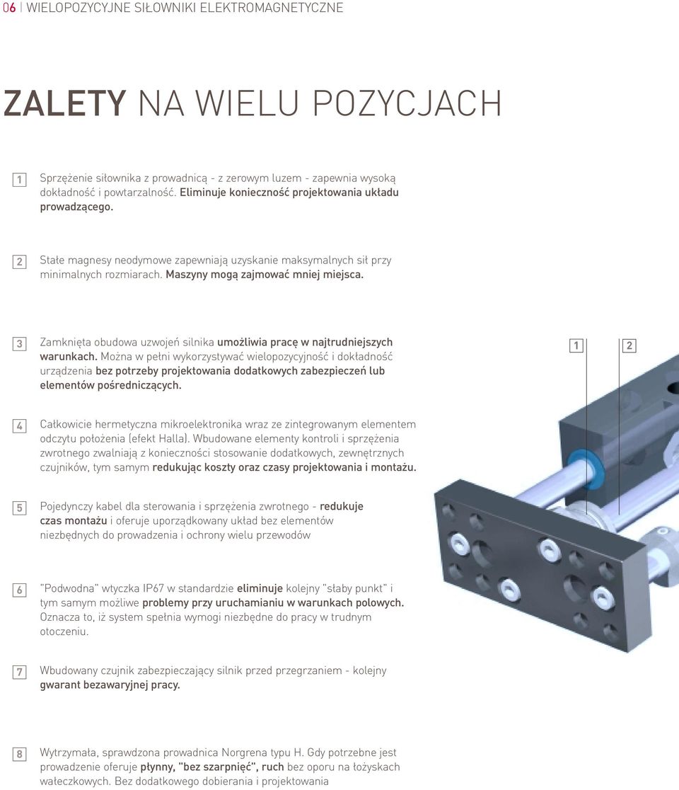 3 Zamknięta obudowa uzwojeń silnika umożliwia pracę w najtrudniejszych warunkach.