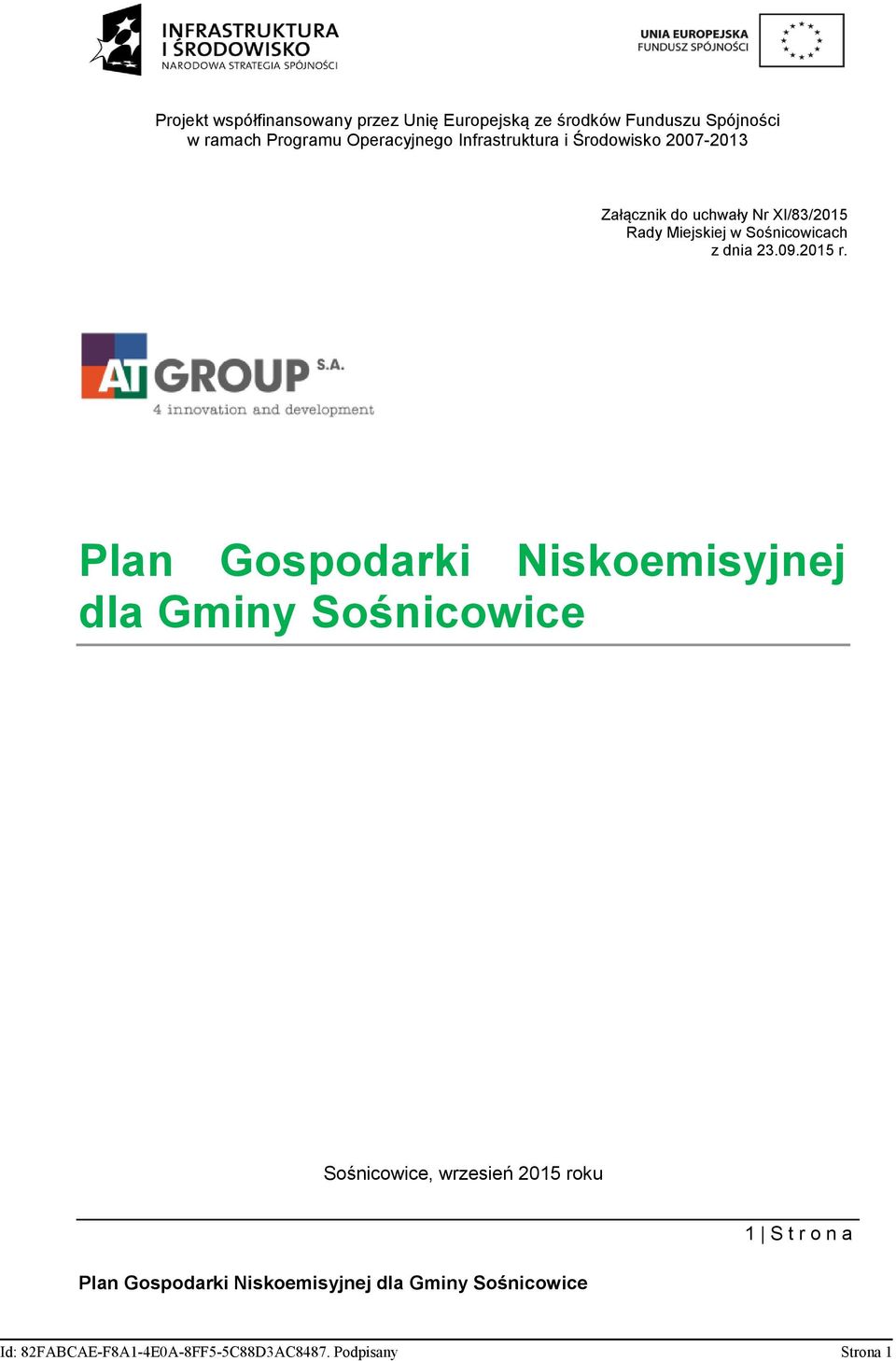 Plan Gospodarki Niskoemisyjnej dla Gminy Sośnicowice