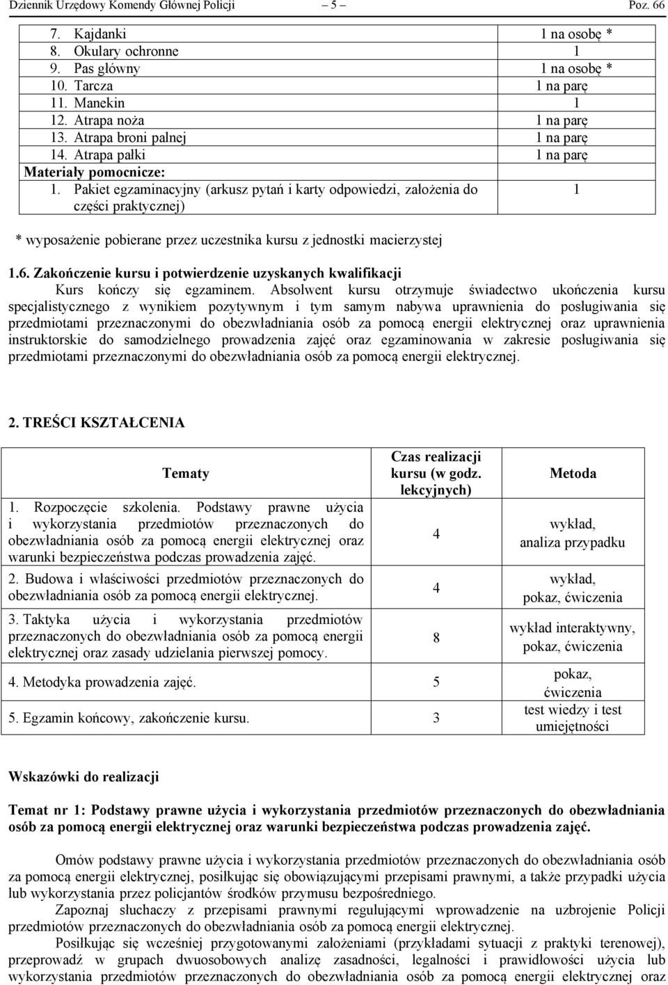 Pakiet egzaminacyjny (arkusz pytań i karty odpowiedzi, założenia do części praktycznej) 1 * wyposażenie pobierane przez uczestnika kursu z jednostki macierzystej 1.6.